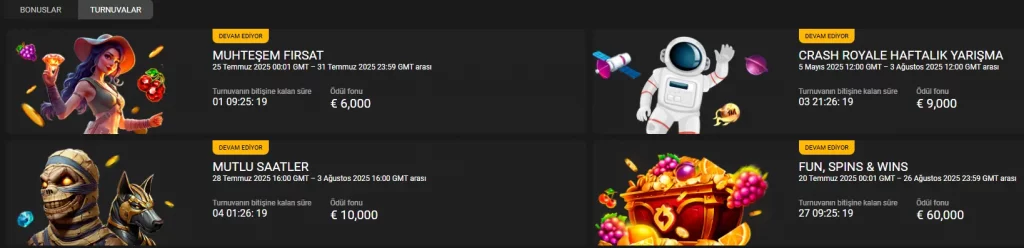 MelBet turnuva bonusları