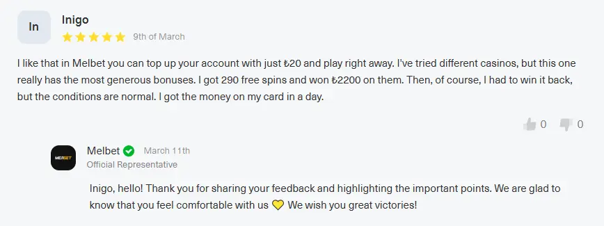 Melbet kullanıcı bonus yorumu