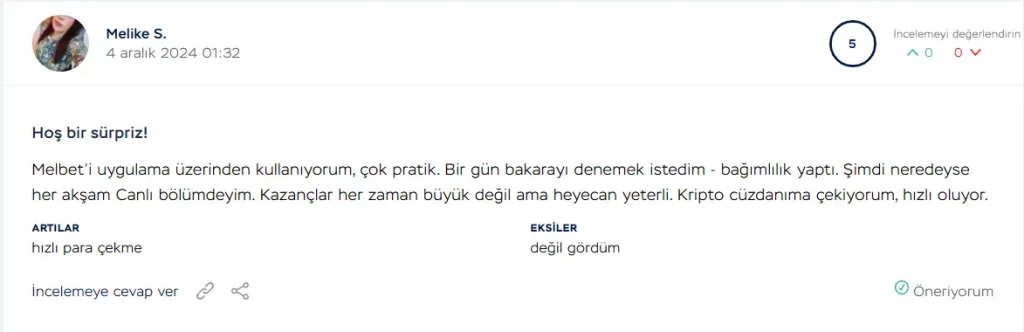 Melbet hızlı para çekme yorumu