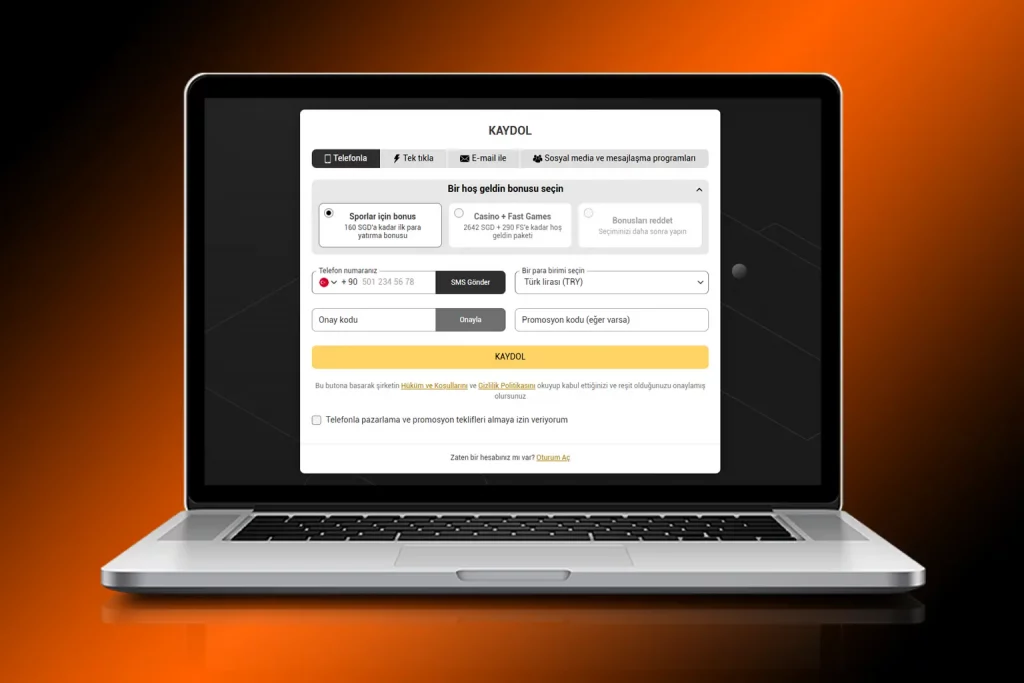Melbet resmi site kayıt ekranı