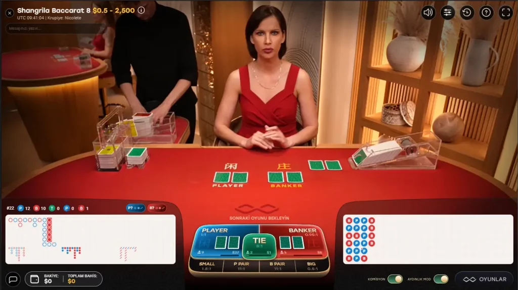 MelBet canlı bakara masası