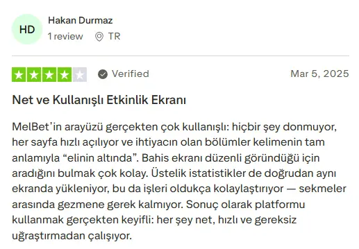 MelBet kullanıcı dostu arayüz ve net bahis ekranı hakkında yorum